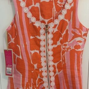 Vibrant Lilly Pulitzer for Target Orange and Pink Sleeveless Dress